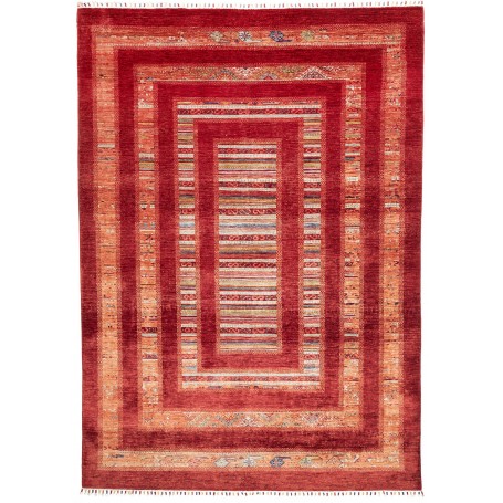 Tappeto Siva Pakistan Astratto Rosso Arancio Beige Blu Verde