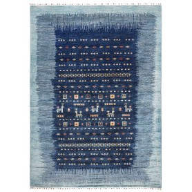 Tappeto Siva Pakistan Geometrico Blu Navy Blu Chiaro Terraco