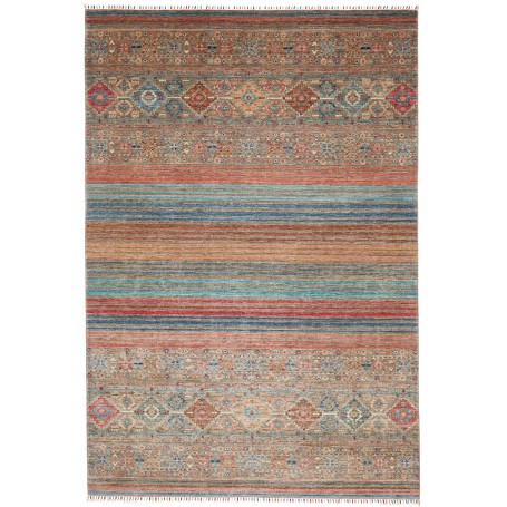 Tappeto Rubin Pakistan Astratto Beige Blu Terracotta Marrone