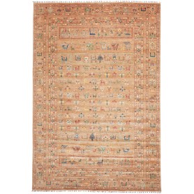 Tappeto Rubin Pakistan Geometrico Terracotta Arancio Blu Ver