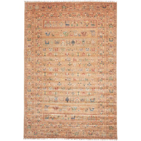 Tappeto Rubin Pakistan Geometrico Terracotta Arancio Blu Ver