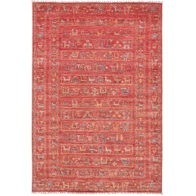 Tappeto Rubin Pakistan Astratto Rosso Terracotta Giallo Ocra