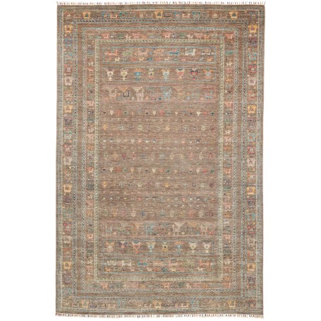 Tappeto Rubin Pakistan Geometrico Marrone Taupe Pastello Blu