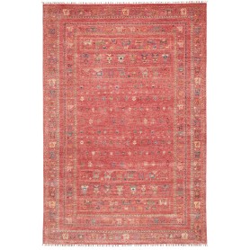 Tappeto Rubin Pakistan Geometrico Rosso Terracotta Blu Verde