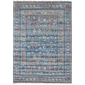 Tappeto Rubin Pakistan Astratto Blu Terracotta Arancione Sab