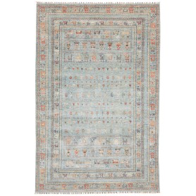 Tappeto Rubin Pakistan Geometrico Azzurro Chiaro Terracotta