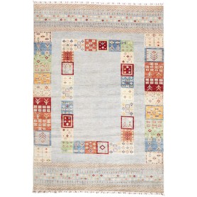 Tappeto Siva Pakistan Astratto Azzurro Polvere Rosso Blu Ver