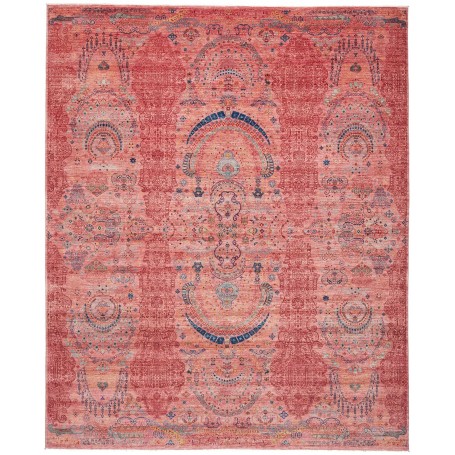 Tappeto Shahi Fine Pakistan Geometrico Rosso Corallo Blu Cie