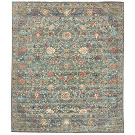 Tappeto Shahi Fine Pakistan Floreale Blu Verde Terracotta Or
