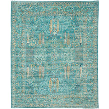 Tappeto Shahi Fine Pakistan Floreale Turchese Smeraldo Oro C