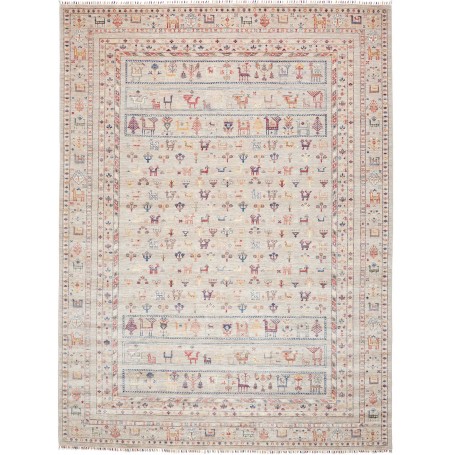 Tappeto Rubin Pakistan Astratto Grigio Beige Tonalità Chiare
