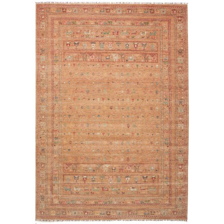 Tappeto Rubin Pakistan Astratto Arancio Terracotta Blu Verde