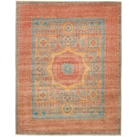 Tappeto Mamlouk Pakistan Geometrico Terracotta Blu Giallo Vi