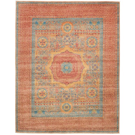 Tappeto Mamlouk Pakistan Geometrico Terracotta Blu Giallo Vi