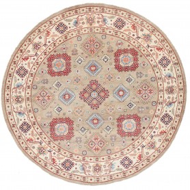 Tappeto Kazak Afghanistan Medaglione Beige Rosso Blu Crema A