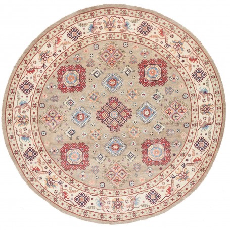 Tappeto Kazak Afghanistan Medaglione Beige Rosso Blu Crema A