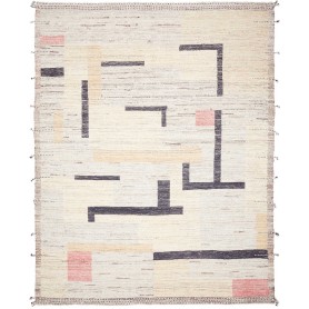 Tappeto Berbero Pakistan Astratto Panna Crema Beige