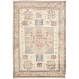 Tappeto Kazak Afghanistan Medaglione Crema Biancosporco Azzu