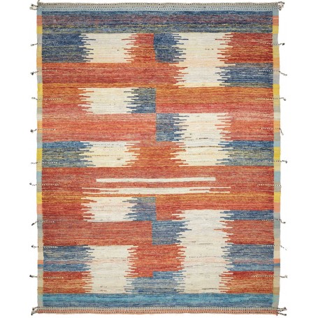 Tappeto Berbero Pakistan Geometrico Rosso Terracott