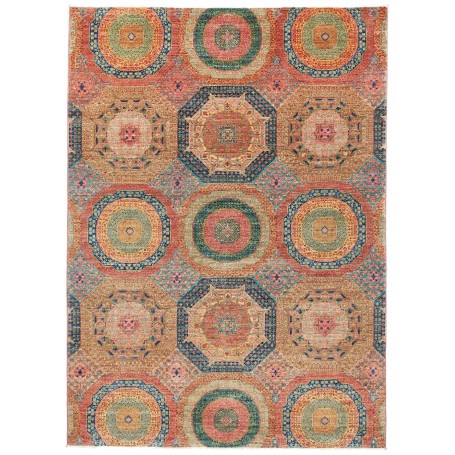 Tappeto Mamlouk Pakistan Astratto Terracotta Blu Petrolio 16