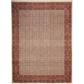 Bidjar Con Seta Persia Floreale Crema Rosso 250x337 Cm