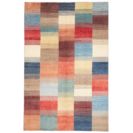 Tappeto Mosaic Pakistan Geometrico Rosso Blu 191x293 cm