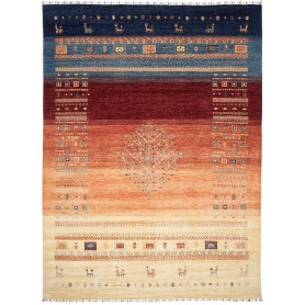 Tappeto Siva Pakistan Astratto Blu Notte Bordeaux 270x362 cm