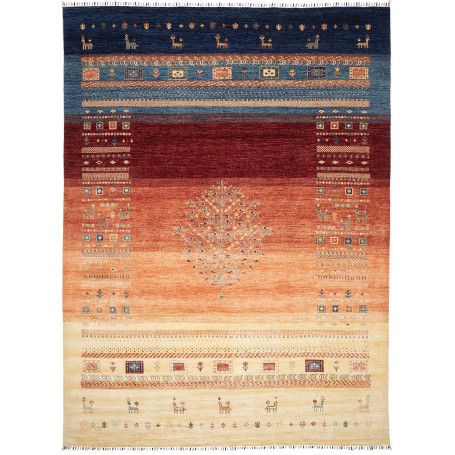 Tappeto Siva Pakistan Astratto Blu Notte Bordeaux 270x362 cm