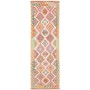 Tappeto Kilim Afghanistan Geometrico Avorio Rosa 79x254 cm