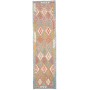 Tappeto Kilim Afghanistan Astratto Blu Pastello Corallo 78x2
