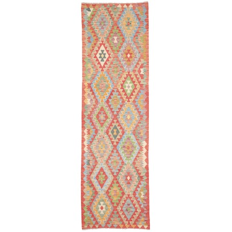 Tappeto Kilim Afghanistan Astratto Rosso Corallo Terracotta