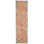Tappeto Kilim Afghanistan Astratto Rosso Blu Arancio Giallo