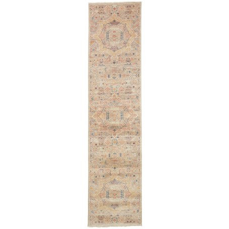 Tappeto Mamlouk Pakistan Astratto Beige Terracotta 82x345 cm