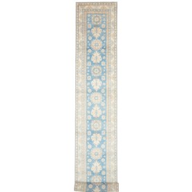 Tappeto Kazak Afghanistan Geometrico Azzurro Beige 82x583 cm