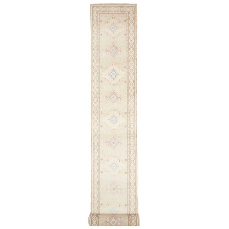 Tappeto Kazak Afghanistan Astratto Crema Blu Cielo 78x605 cm