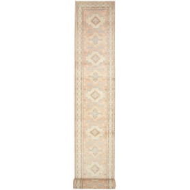 Tappeto Kazak Afghanistan Geometrico Pesca Crema 79x604 cm