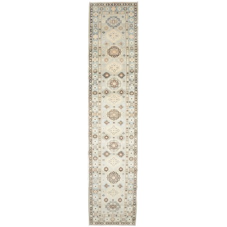 Tappeto Kazak Afghanistan Astratto Azzurro Tenue Beige 84x39