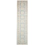 Tappeto Kazak Afghanistan Astratto Blu Polvere Beige 90x394