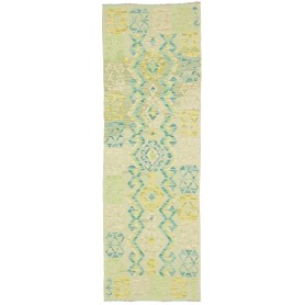 Tappeto Kilim Afghanistan Geometrico Verde Menta Turchese 76
