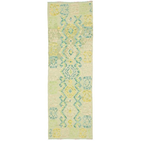 Tappeto Kilim Afghanistan Geometrico Verde Menta Turchese 76