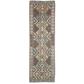 Tappeto Kilim Afghanistan Geometrico Grigio Verde Acqua 85x2
