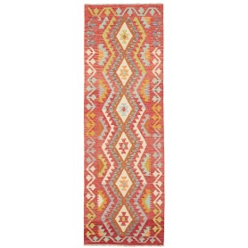 Tappeto Kilim Afghanistan Medaglione Terracotta Multicolore