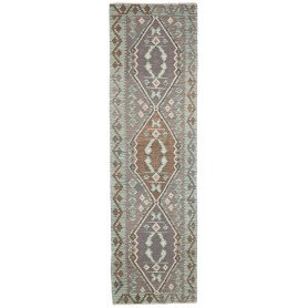Tappeto Kilim Afghanistan Geometrico Verde Acqua Grigio-marr