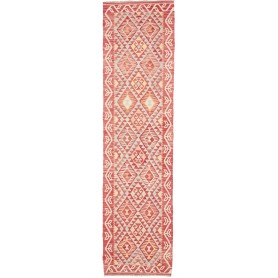 Tappeto Kilim Afghanistan Geometrico Rosso Terracotta Beige