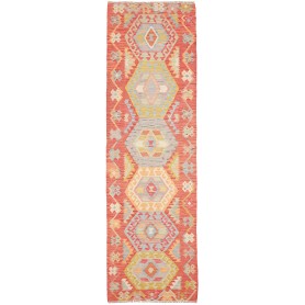 Tappeto Kilim Afghanistan Geometrico Terracotta Blu Chiaro 8
