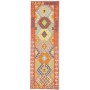 Tappeto Kilim Afghanistan Geometrico Rosso Corallo Arancio 7