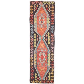 Tappeto Kilim Afghanistan Geometrico Grigio Antracite Corall