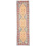 Tappeto Kilim Afghanistan Geometrico Azzurro Giallo Dorato 7