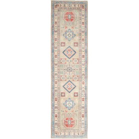 Tappeto Kazak Afghanistan Astratto Grigio Verde Chiaro Blu R