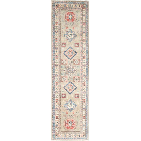 Tappeto Kazak Afghanistan Astratto Grigio Verde Chiaro Blu R